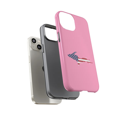 Michigan Upper Peninsula Tough Phone Case ('67 Caddie Pink w/ UP USA Flag Outline) | Apple iPhone