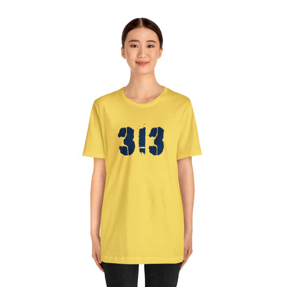 Detroit '313' T-Shirt (Spray Stencil Font) | Unisex Standard Fit