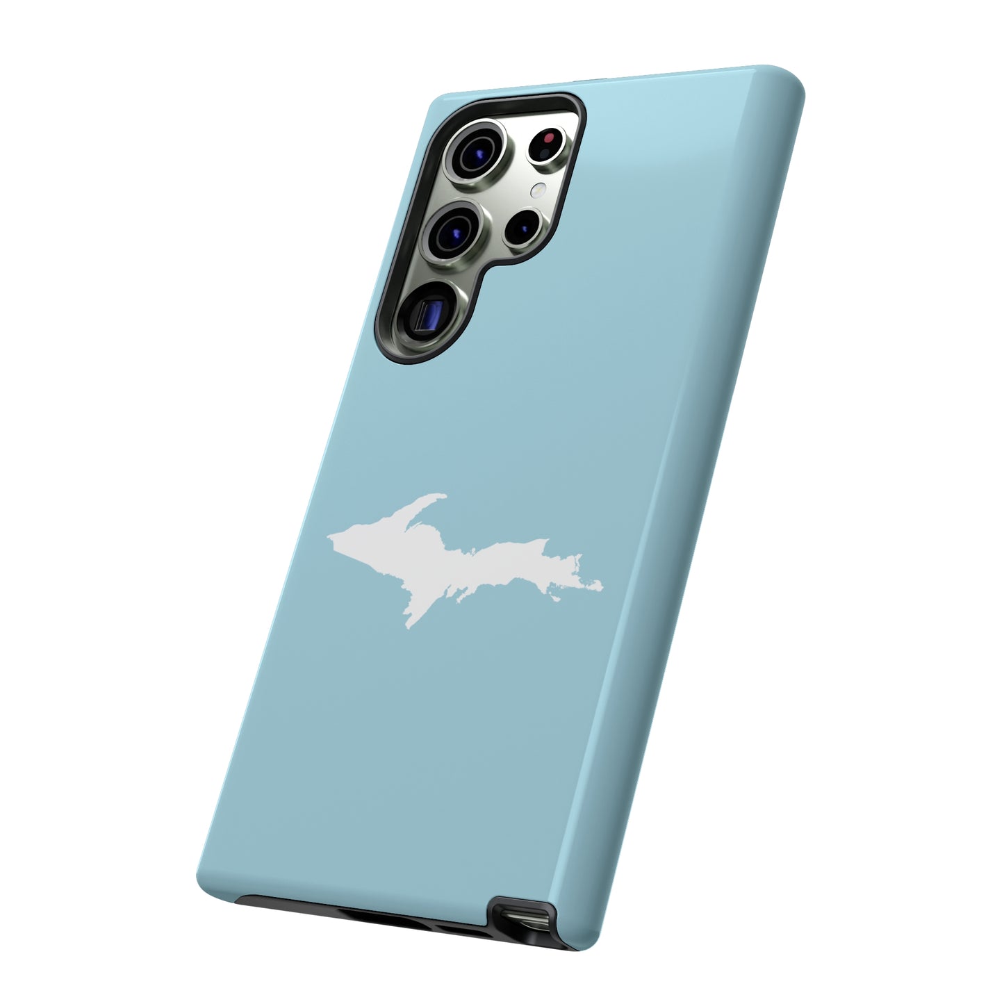 Michigan Upper Peninsula Tough Phone Case ('58 Caddie Blue w/ UP Outline) | Samsung & Pixel Android