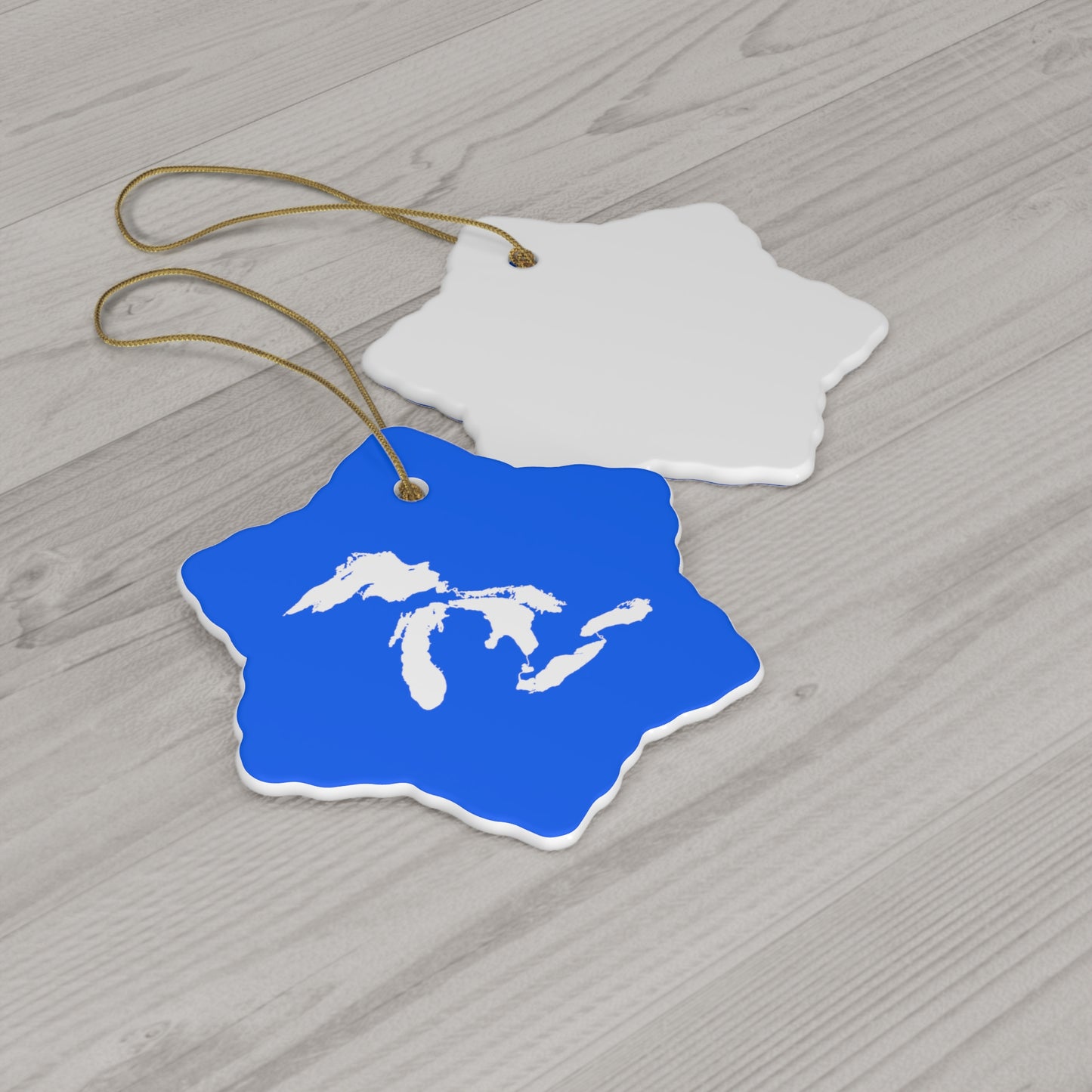 Great Lakes Christmas Ornament (Motor Town Blue) | Ceramic - 4 Shapes