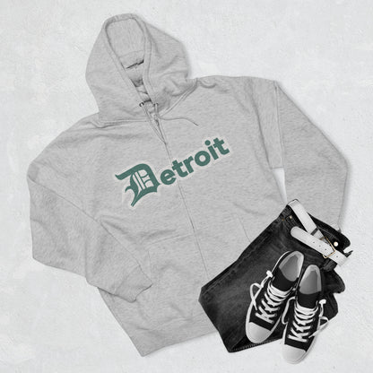 'Detroit' Hoodie (Copper Green w/ Old English 'D') | Unisex Full Zip