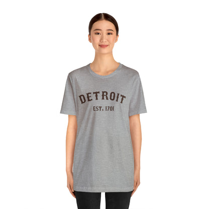 'Detroit EST. 1701' T-Shirt (Hickory Ballpark Font) | Unisex Standard