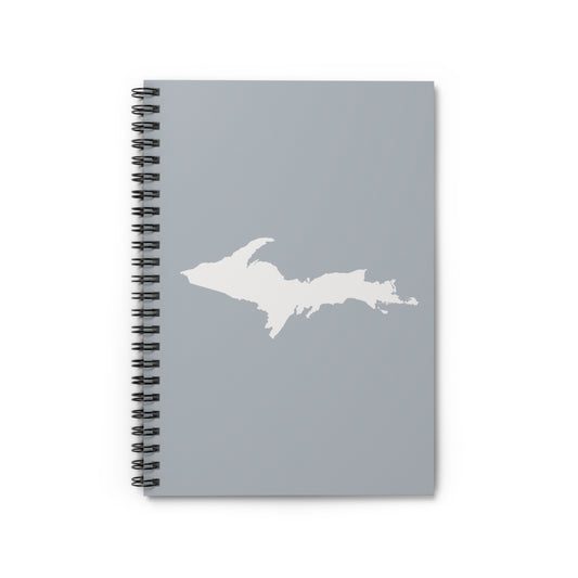 Michigan Upper Peninsula Spiral Notebook (w/ UP Outline) | Silver