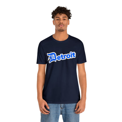 'Detroit' T-Shirt (MotorTown Blue w/ Old English 'D') | Unisex Standard