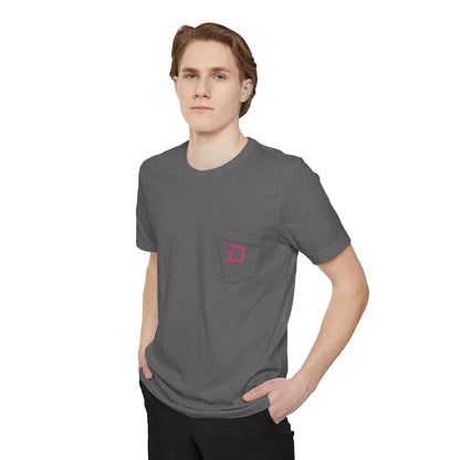 Detroit 'Old English D' Pocket T-Shirt (Apple Blossom Pink) | Unisex Standard