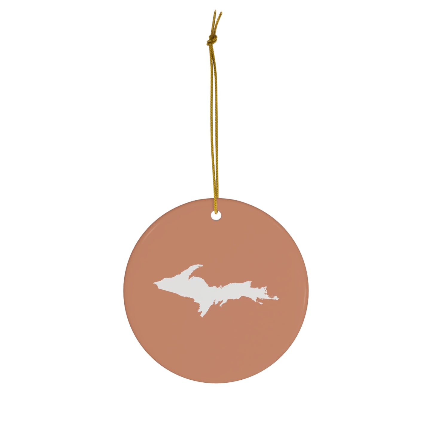 Michigan Upper Peninsula Christmas Ornament (Copper Color) | Ceramic - 4 Shapes