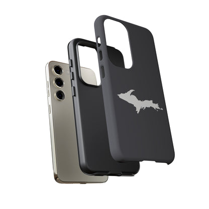 Michigan Upper Peninsula Tough Phone Case (Iron Ore Grey w/ UP Outline) | Samsung & Pixel Android