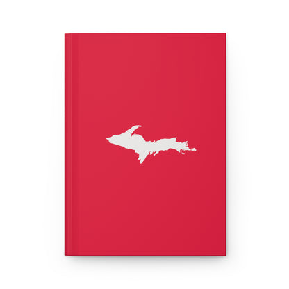 Michigan Upper Peninsula Hardcover Journal (Lighthouse Red w/ UP Outline) | Ruled - 150pgs