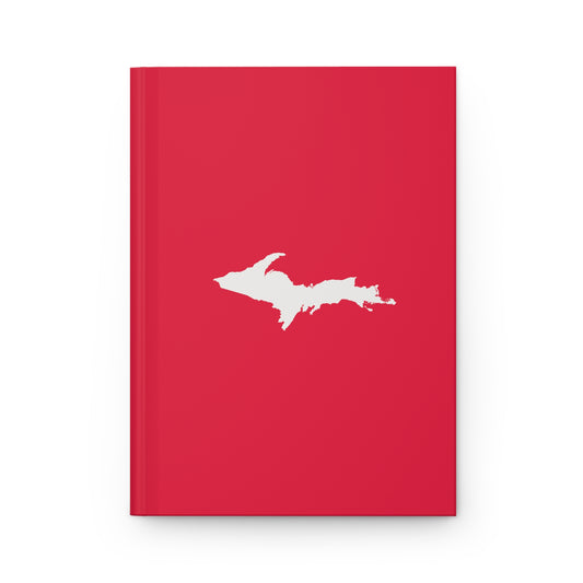 Michigan Upper Peninsula Hardcover Journal (Lighthouse Red w/ UP Outline) | Ruled - 150pgs