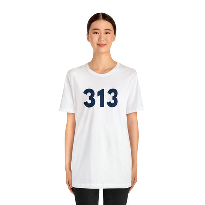 Detroit '313' T-Shirt (Geometric Sans Font) | Unisex Standard Fit