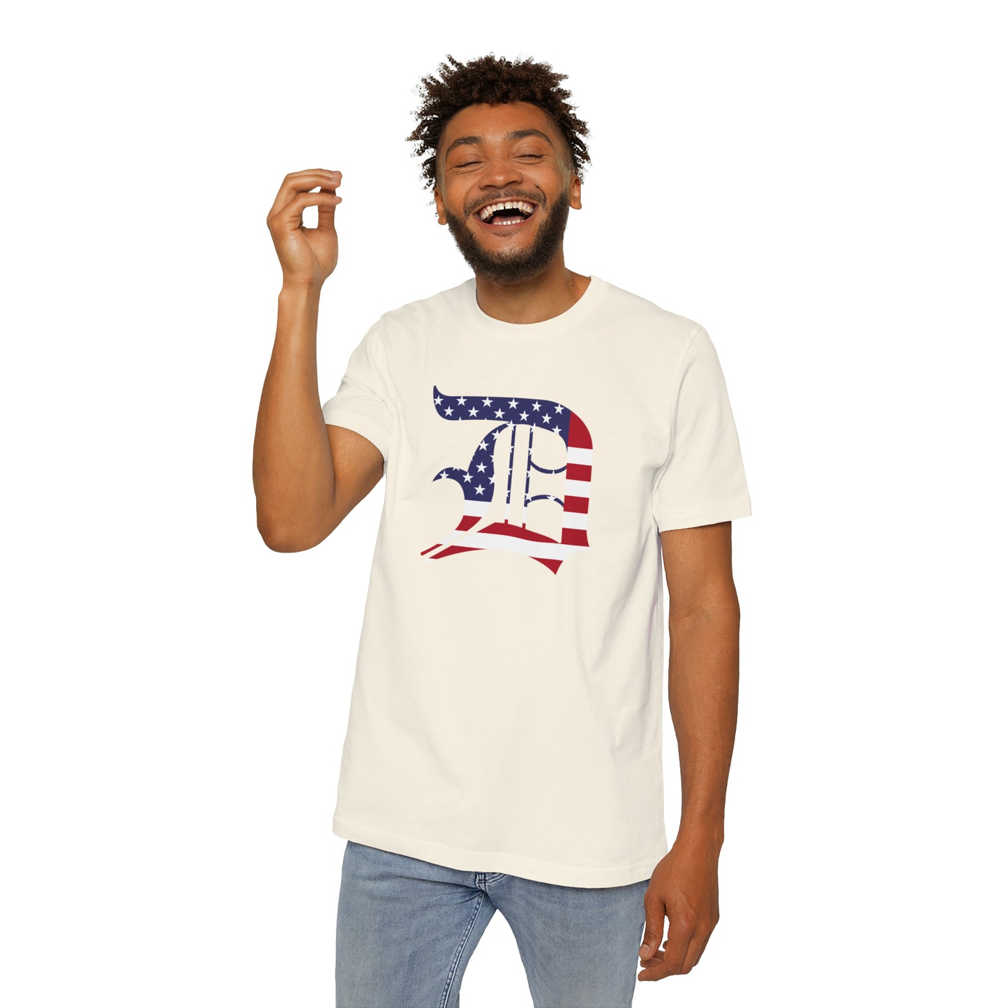 Detroit 'Old English D' T-Shirt (Patriotic Edition) | Made in USA