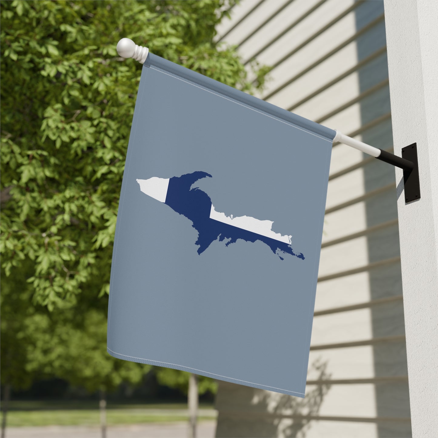 Michigan Upper Peninsula Home & Garden Flag (w/ UP Finland Flag) | B-24 Grey