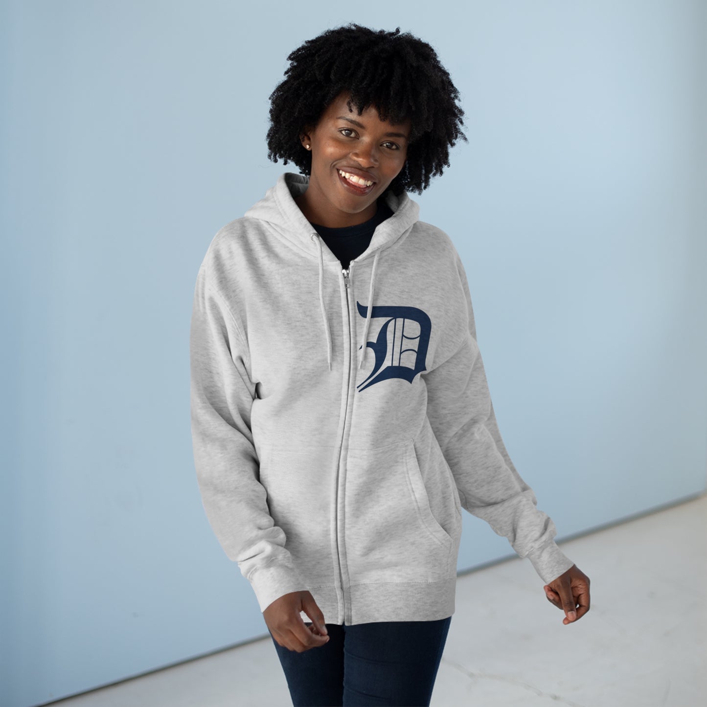 Detroit 'Old English D' Hoodie | Unisex Full Zip