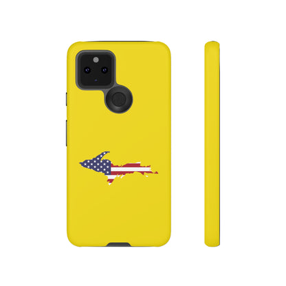 Michigan Upper Peninsula Tough Phone Case (Gadsen Yellow w/ UP USA Flag Outline) | Samsung & Pixel Android