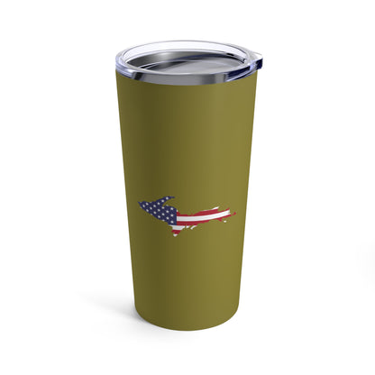 Michigan Upper Peninsula Tumbler (w/ UP USA Flag) | Scrub Gold - 20oz