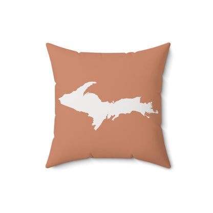 Michigan Upper Peninsula Accent Pillow (w/ UP Outline) | Copper Color