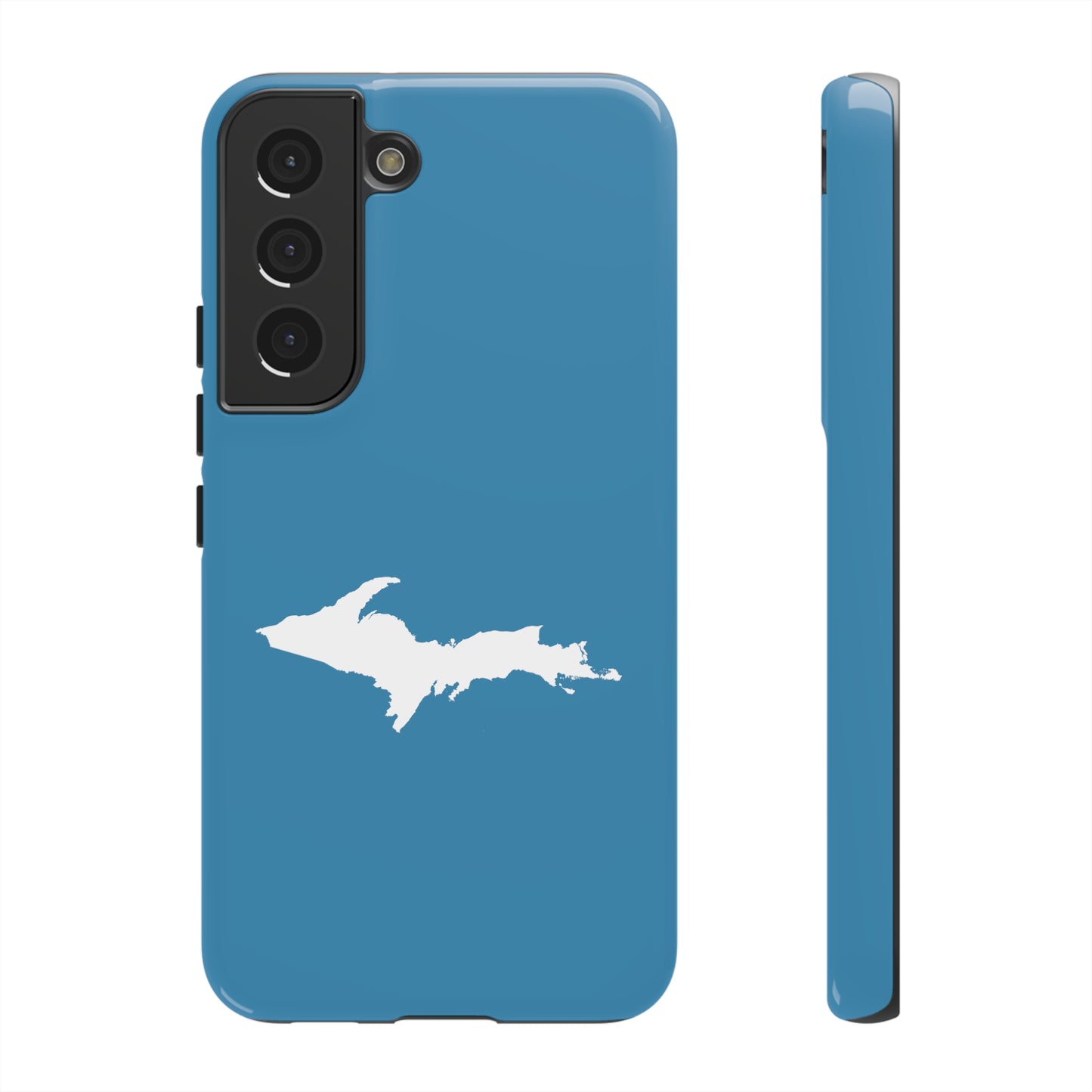 Michigan Upper Peninsula Tough Phone Case (Lake Michigan Blue w/ UP Outline) | Samsung & Pixel Android