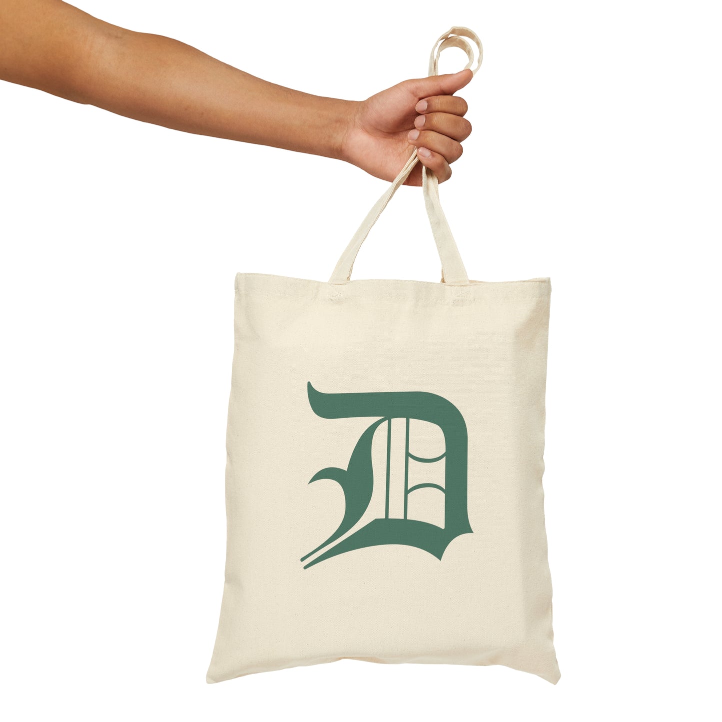 Detroit 'Old English D' Light Tote Bag (Copper Green)