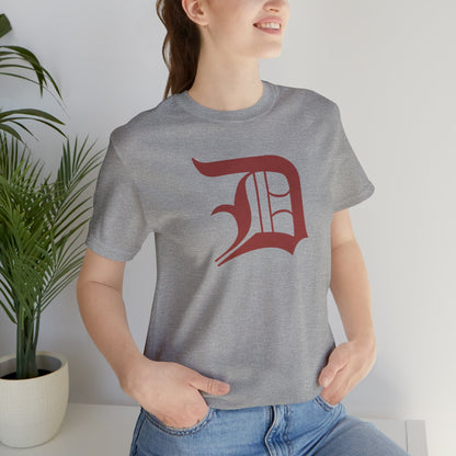 Detroit 'Old English D' T-Shirt (Ore Dock Red) | Unisex Standard