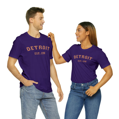 'Detroit EST. 1701' T-Shirt (Copper Ballpark Font) | Unisex Standard