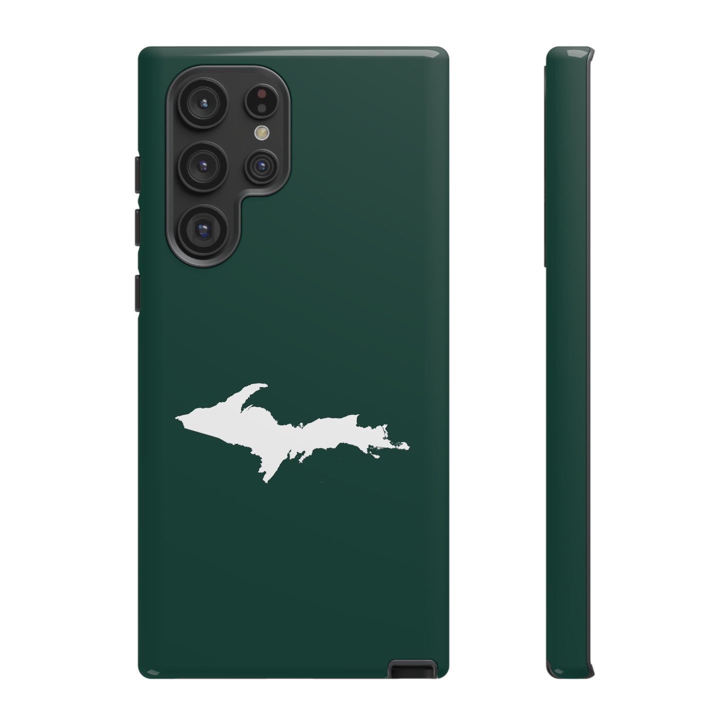 Michigan Upper Peninsula Tough Phone Case (Green w/ White UP Outline) | Samsung & Pixel Android