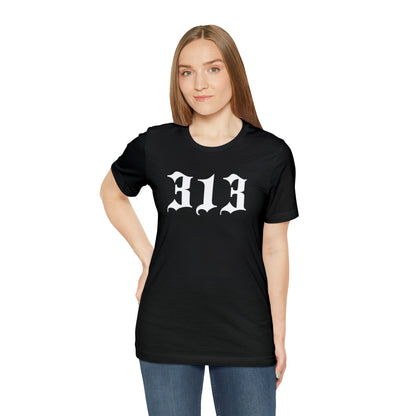 Detroit '313' T-Shirt (Old English Font) | Unisex Standard Fit