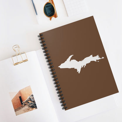 Michigan Upper Peninsula Spiral Notebook (w/ UP Outline) | Coffee Color