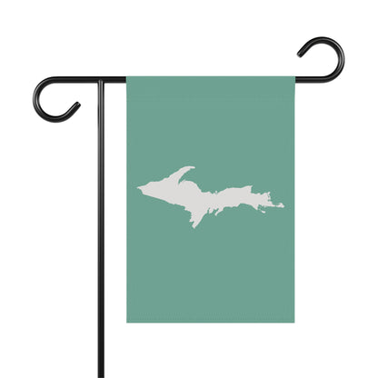 Michigan Upper Peninsula Home & Garden Flag (w/ UP Outline) | Metallic Mint Green