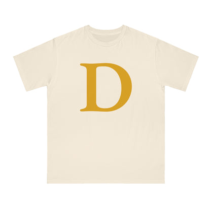 Detroit 'Old French D' T-Shirt (Full Gold Outline) | Organic Unisex