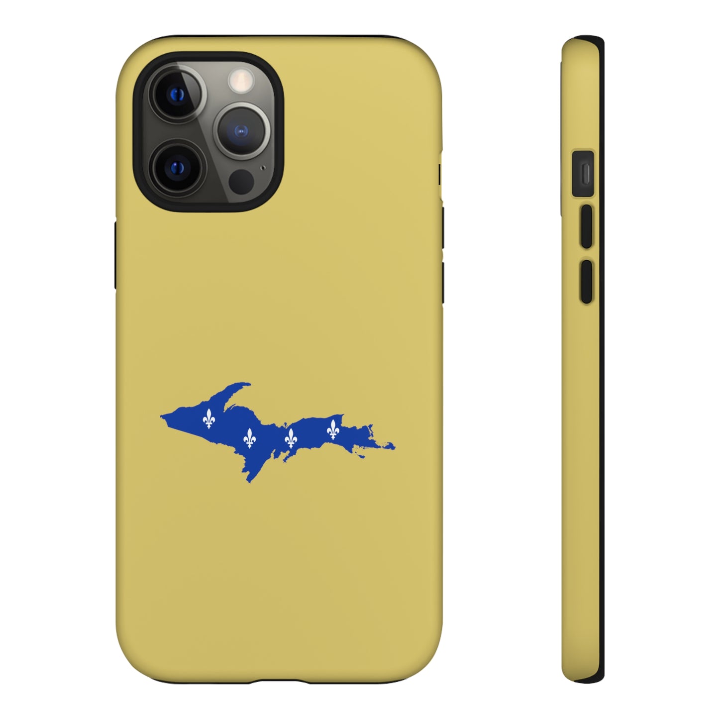 Michigan Upper Peninsula Tough Phone Case (Plum Yellow w/ UP Quebec Flag Outline) | Apple iPhone