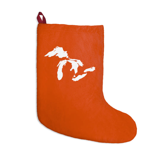Great Lakes Christmas Stocking | Maple Leaf Orange