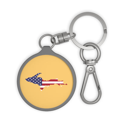 Michigan Upper Peninsula Keyring (w/ UP USA Flag) | Citrine