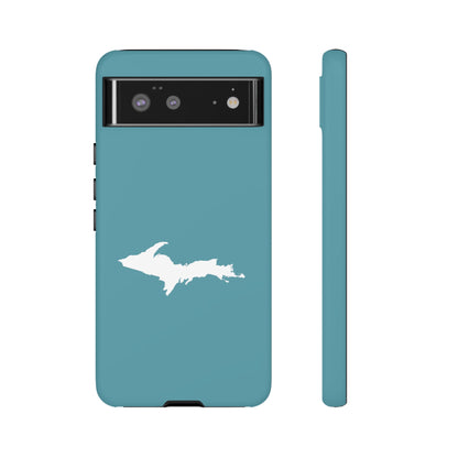 Michigan Upper Peninsula Tough Phone Case (Huron Blue w/ UP Outline) | Samsung & Pixel Android