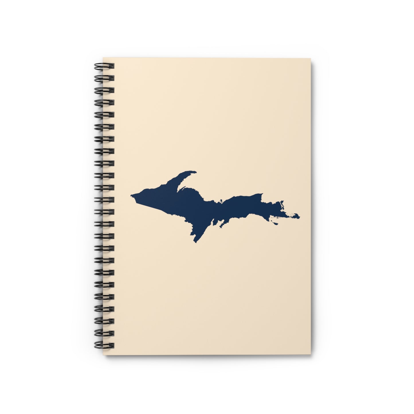 Michigan Upper Peninsula Spiral Notebook (w/ UP Outline) | Champagne White