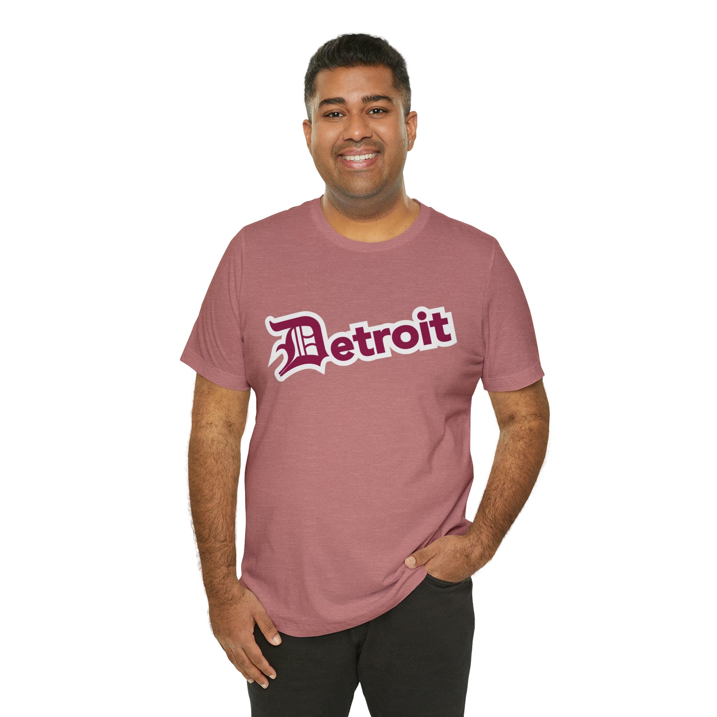 'Detroit' T-Shirt (Ruby Red w/ Old English 'D') | Unisex Standard