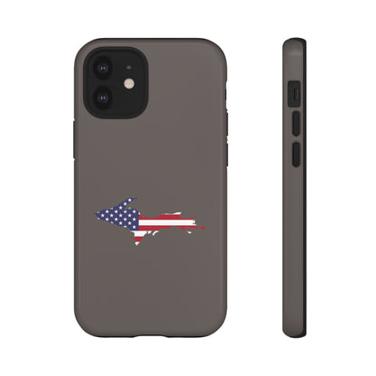 Michigan Upper Peninsula Tough Phone Case (Warren Tank Grey w/ UP USA Outline) | Apple iPhone