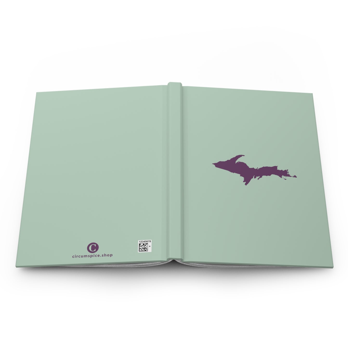 Michigan Upper Peninsula Hardcover Journal (Sea Green w/ Plum Outline) | Ruled - 150pgs