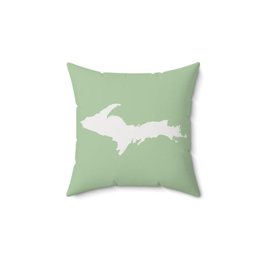 Michigan Upper Peninsula Accent Pillow (w/ UP Outline) | Tea Green