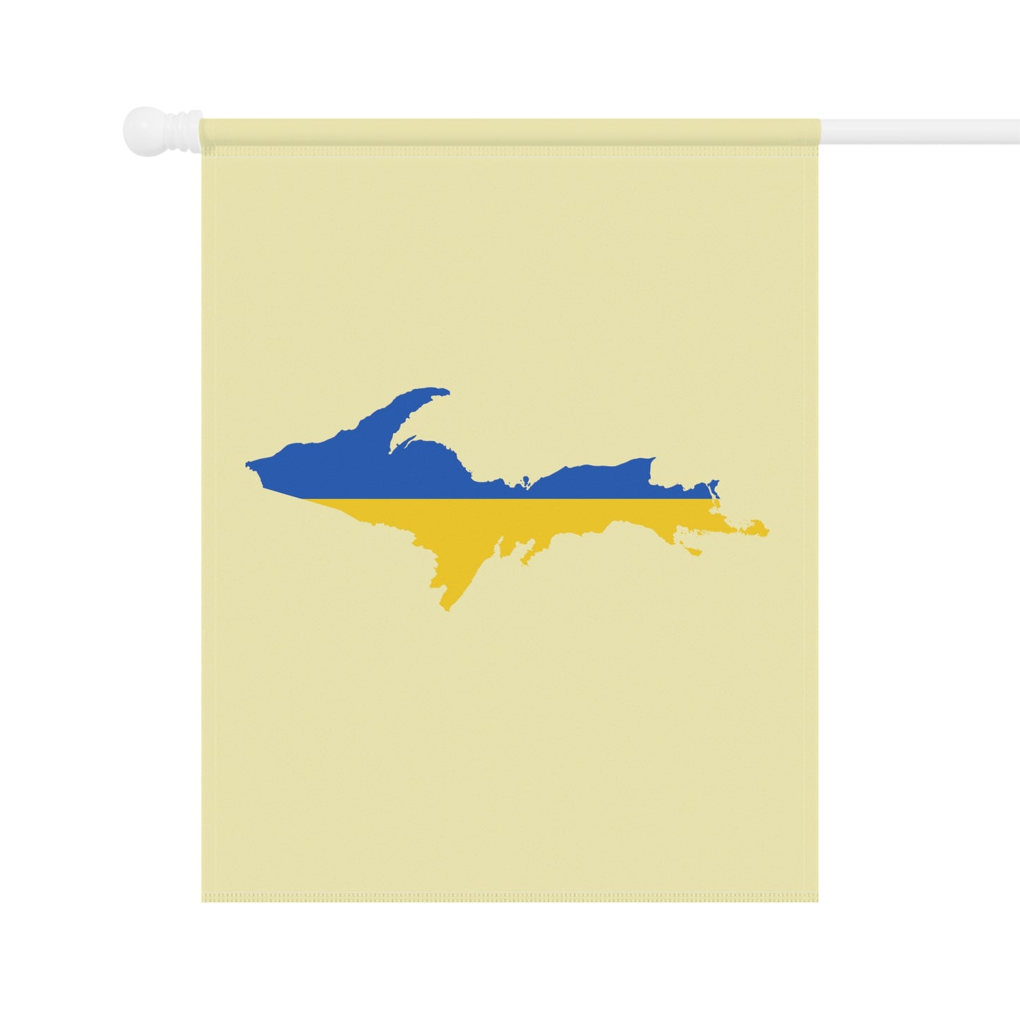 Michigan Upper Peninsula Home & Garden Flag (w/ UP Ukraine Flag) | Canary Yellow