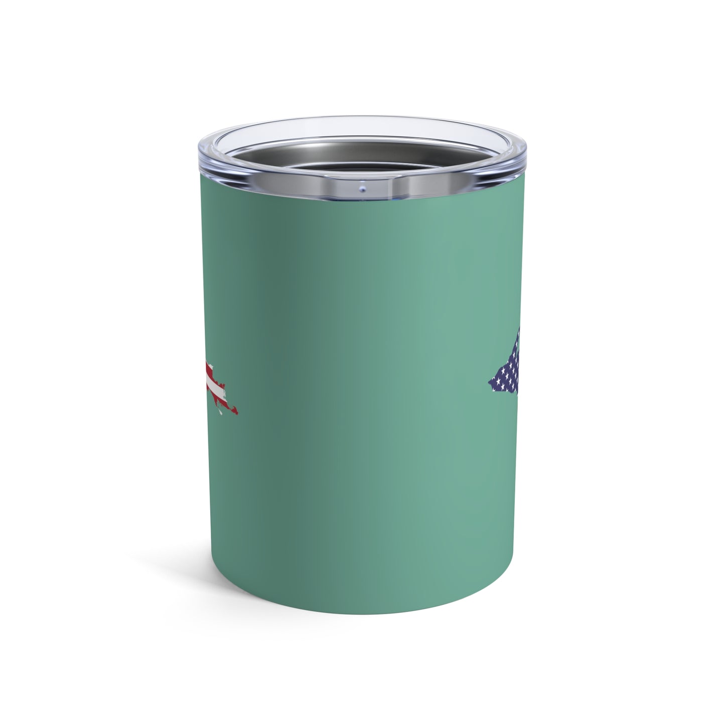 Michigan Upper Peninsula Tumbler (w/ UP USA Flag) | Metallic Mint Green - 10oz