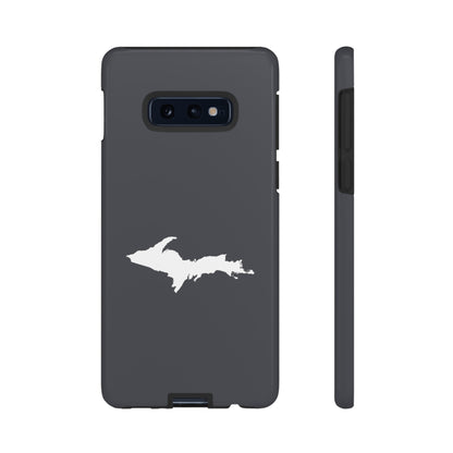 Michigan Upper Peninsula Tough Phone Case (Iron Ore Grey w/ UP Outline) | Samsung & Pixel Android