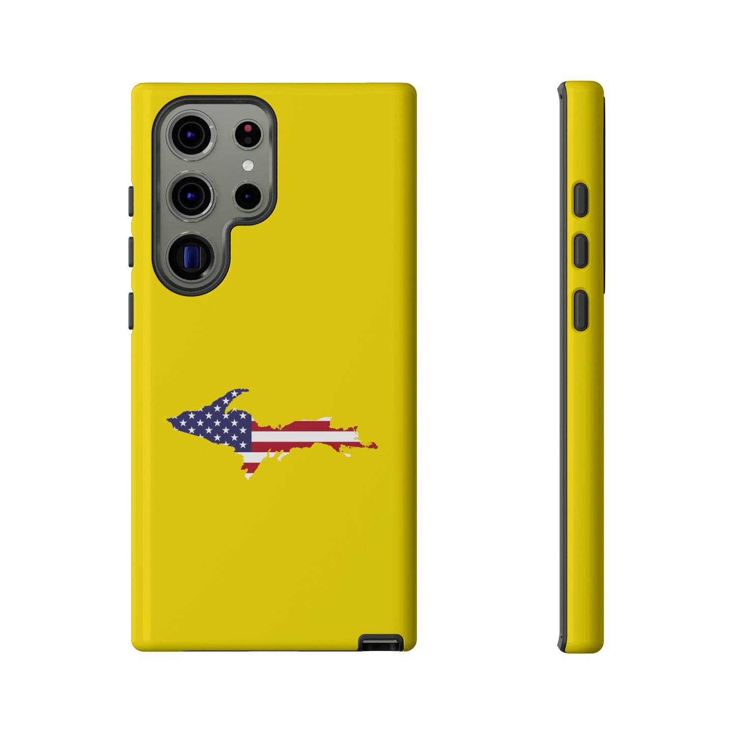 Michigan Upper Peninsula Tough Phone Case (Gadsen Yellow w/ UP USA Flag Outline) | Samsung & Pixel Android