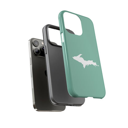 Michigan Upper Peninsula Tough Phone Case ('64 Metallic Mint Green w/ UP Outline) | Apple iPhone