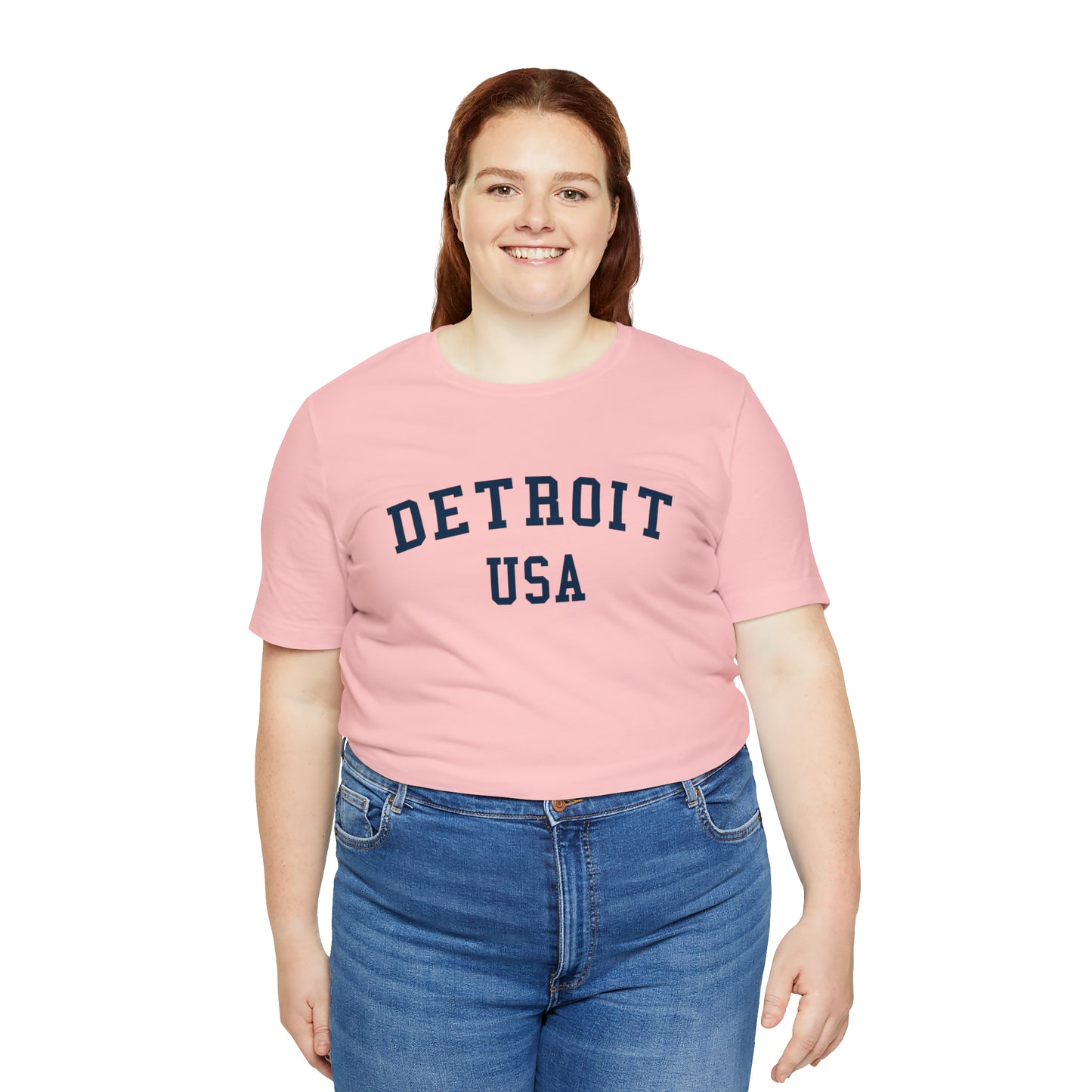 'Detroit USA' T-Shirt (Collegiate Font) | Unisex Standard