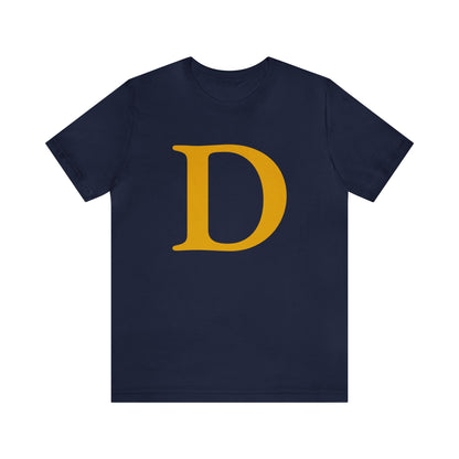 Detroit 'Old French D' T-Shirt (Gold Full Body Outline) | Unisex Standard Fit