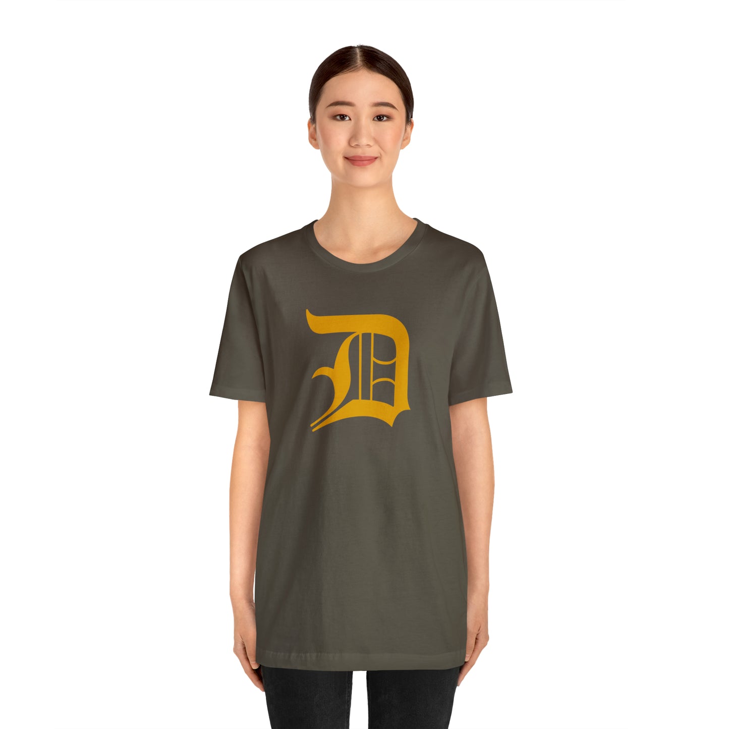 Detroit 'Old English D' T-Shirt (Gold) | Unisex Standard