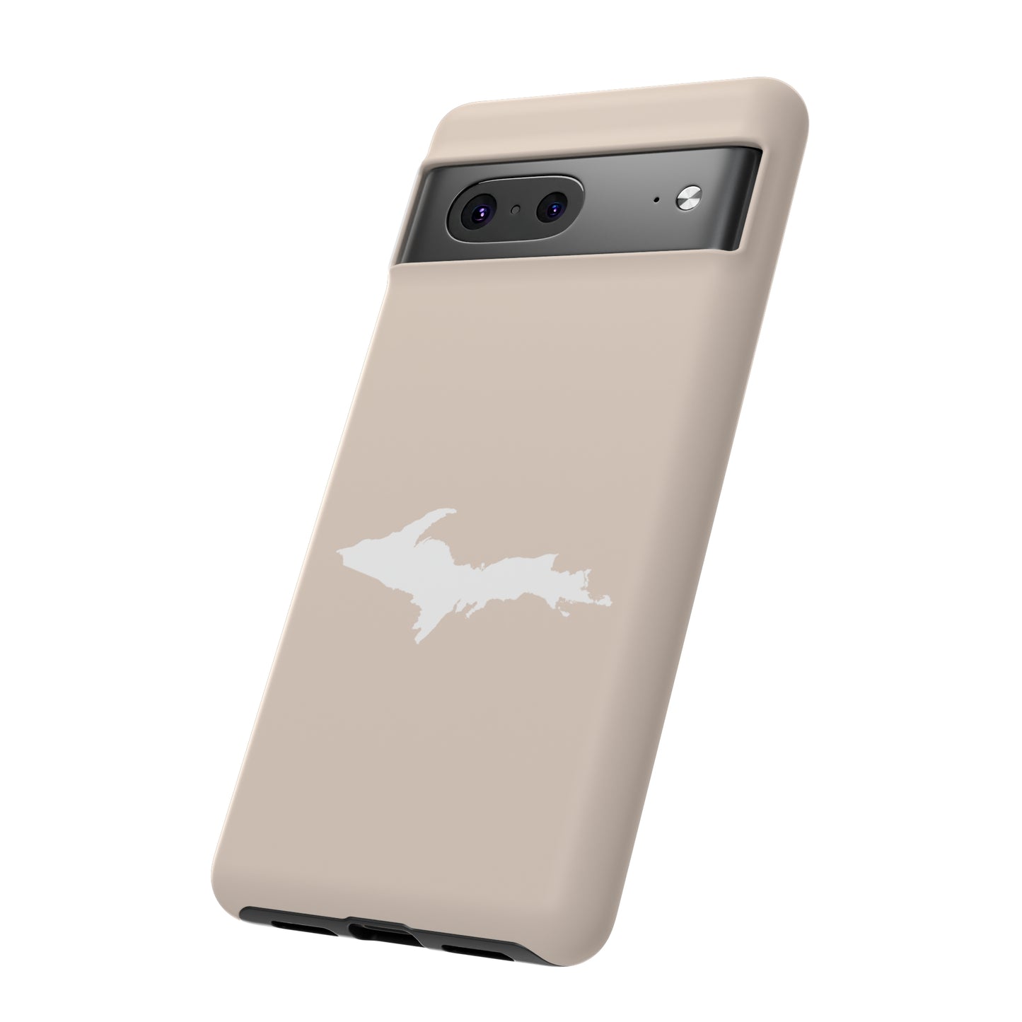 Michigan Upper Peninsula Tough Phone Case (White Pine Color w/ UP Outline) | Samsung & Pixel Android