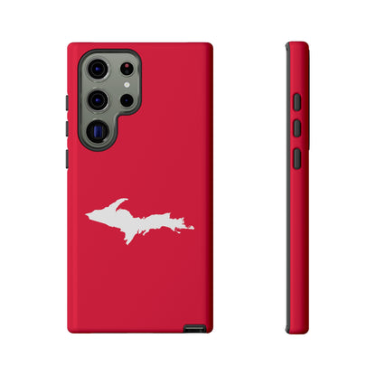 Michigan Upper Peninsula Tough Phone Case (Lighthouse Red w/ UP Outline) | Samsung & Pixel Android