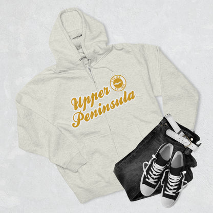 Upper Peninsula EST 1837' Hoodie (Gold Script Font) | Unisex Full Zip