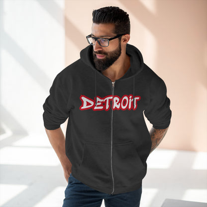 'Detroit' Hoodie (Aliform Red Tag Font) | Unisex Full Zip